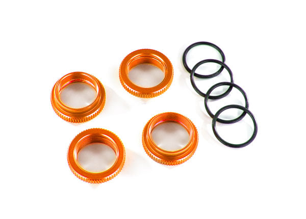 Traxxas 8968A Orange Aluminum Spring Retainer for GT-MAXX Shocks 4-Pack