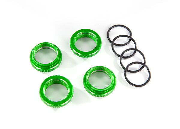 Traxxas 8968G Green Aluminum Spring Retainer for GT-MAXX Shocks 4-Pack