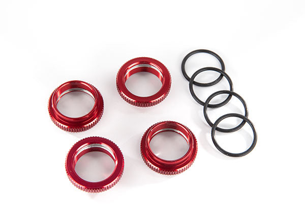 Traxxas 8968R Red Aluminum Spring Retainer for GT-MAXX Shocks 4-Pack