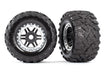 Traxxas 8972X Tires Mounted on Satin Chrome Wheels with TSM Rated Tires for MAXX 2 Pack