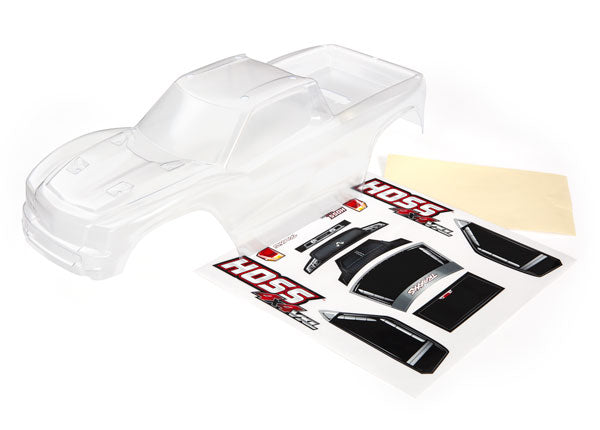 Traxxas 9011 Clear Body for Hoss 4X4 1/10 Monster Truck with Decals