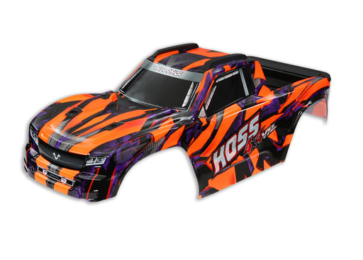 Traxxas 9011A Orange Body for Hoss 4X4 1/10 Monster Truck with Decals 