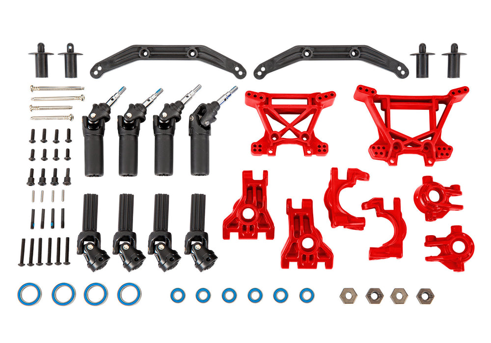 Traxxas 9080R Red Extreme Heavy Duty Upgrade Kit for 4x4 Slash, Hoss, or Rustler