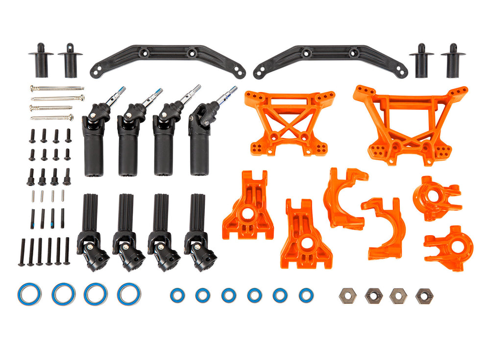 Traxxas 9080T Orange Extreme Heavy Duty Upgrade Kit for 4x4 Slash, Hoss, or Rustler
