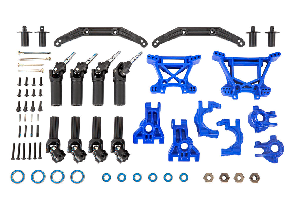 Traxxas 9080X Blue Extreme Heavy Duty Upgrade Kit for 4x4 Slash, Hoss, or Rustler