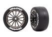Traxxas 9374R Black Chrome Multi-Spoke Wheels and Ultra-Wide Slick Tires 4-Tec 3.0 Fronts