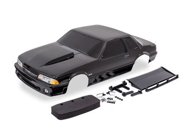Traxxas 9421A Black Ford Fox Body Mustang Body for Drag Slash