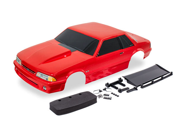 Traxxas 9421R Red Ford Fox Body Mustang Body for Drag Slash