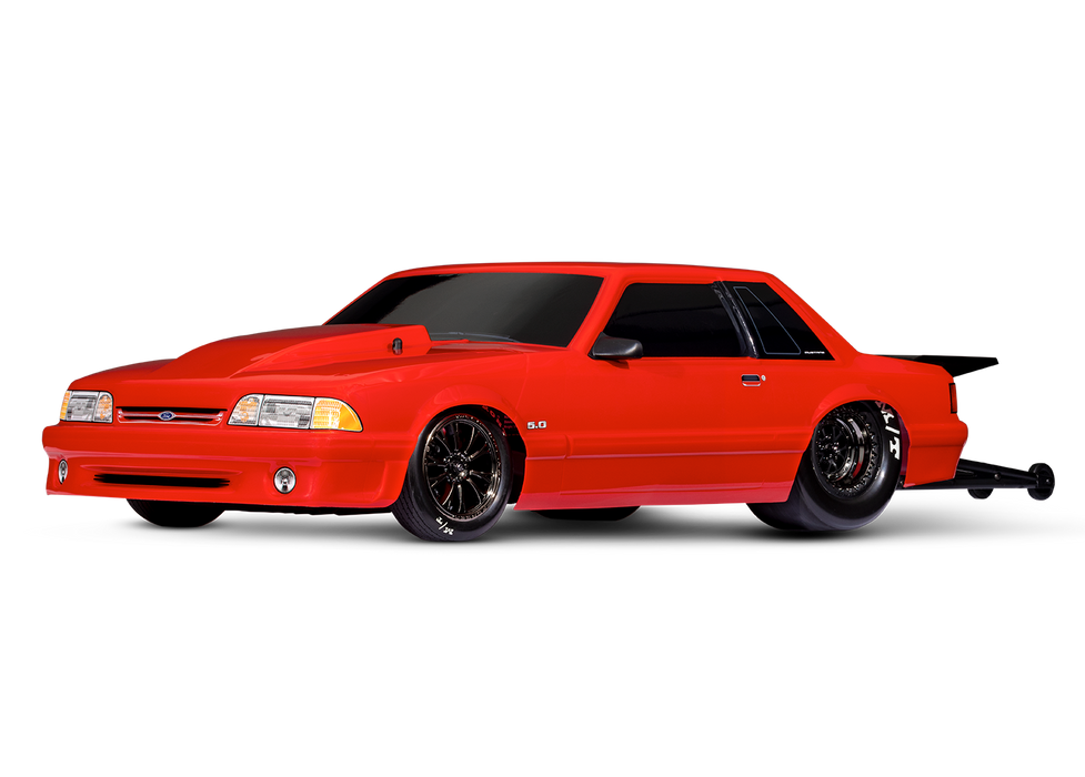 Traxxas 9421R Red Ford Fox Body Mustang Body for Drag Slash