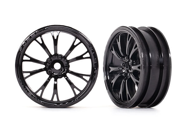 Traxxas 9472 Front Gloss Black Weld Wheels for Drag Slash 2 Pack