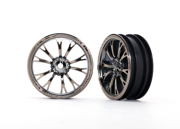Traxxas 9472X Front Chrome Weld Wheels for Drag Slash 2 Pack