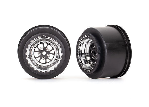 Traxxas 9473R Rear Chrome Weld Wheels for Drag Slash 2 Pack