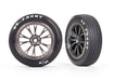 Traxxas 9474A Front Satin Black Chrome Weld Wheels and MT Tires for Drag Slash 2 Pack