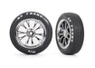 Traxxas 9474R Front Chrome Weld Wheels and MT Tires for Drag Slash 2 Pack