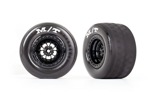 Traxxas 9475 Rear Gloss Black Weld Wheels and MT Tires for Drag Slash 2 Pack