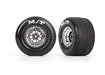 Traxxas 9475R Rear Chrome Weld Wheels and MT Tires for Drag Slash 2 Pack