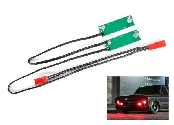 Traxxas 9496R Front Red LED Light Set with Power Harness for Drag Slash