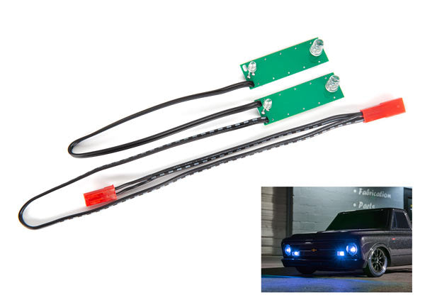 Traxxas 9496X Front Blue LED Light Set with Power Harness for Drag Slash