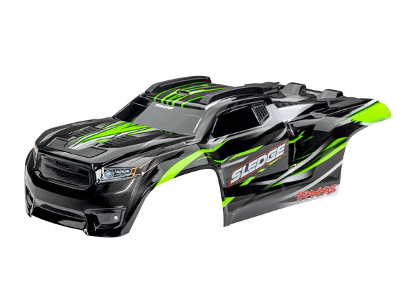 Traxxas 9511G Green Body with Body Support for Clipless Mounting fits Sledge™