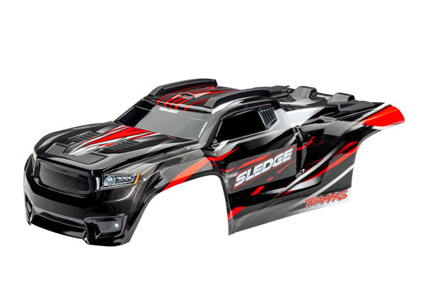 Traxxas 9511R Red Body with Body Support for Clipless Mounting fits Sledge™