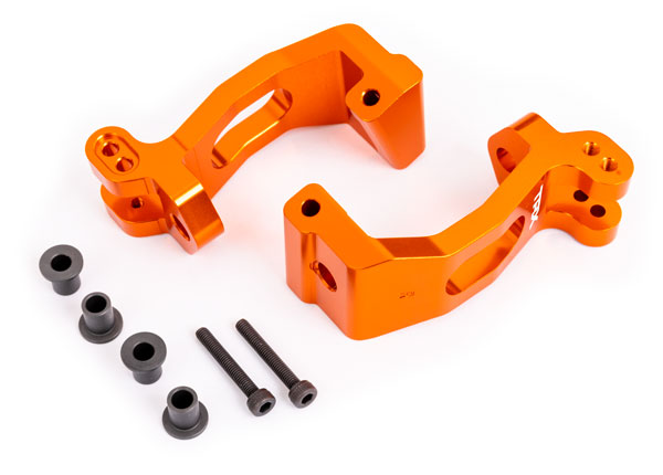 Traxxas 9532T Orange Aluminum Left and Right Caster Blocks C-Hub for Sledge™