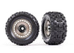 Traxxas 9572A Satin Black/Chrome 3.8" Wheels with Sledgehammer® Tires 2 Pack