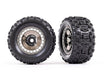Traxxas 9572T Black Chrome 3.8" Wheels with Sledgehammer® Tires 2 Pack