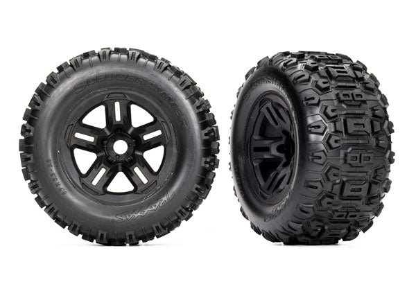 Traxxas 9672 Sledgehammer® Tires on Black 3.8 Wheels for Sledge™ 1 Pair