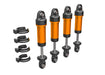 Traxxas 9764 Orange Aluminum GTM Shocks for TRX-4M (Does not include springs) Set of 4