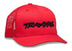 Traxxas 1182 Logo Curved Bill Hat Red with Black Lettering