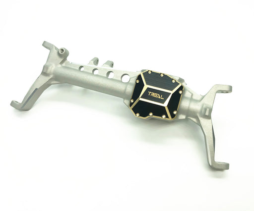 Treal Hobby (B07GND8K6W) Silver/Clear Front Axle Housing with Brass Differential Cover for SCX10iii