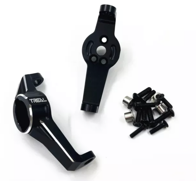 Treal Hobby (X0023F5ABF) Black Aluminum Caster Blocks and Portak Kingpin Bushings for TRX-4