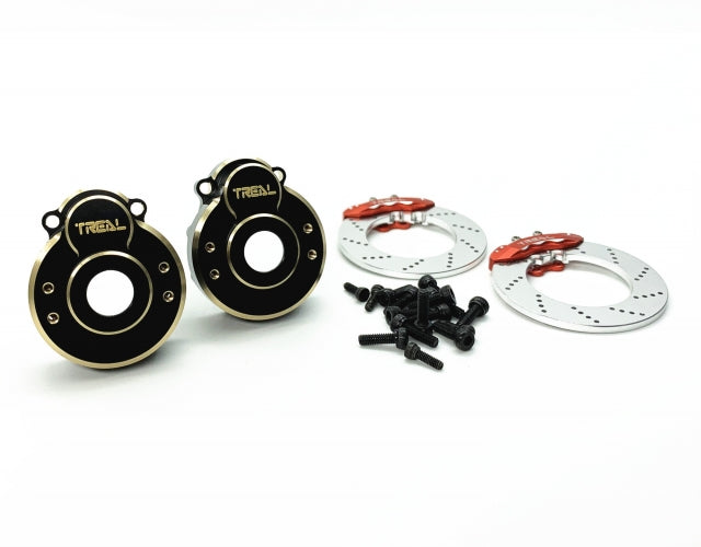 Treal Hobby (X0023G28P5) Black 42g Brass Outer Portal Cover with Brakes for TRX-4 TRX-6