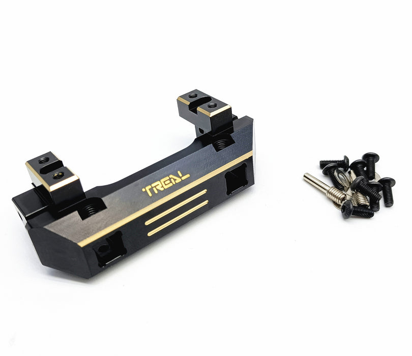 Treal Hobby (X0023Z2F4Z) Black Brass Front Bumper and Servo Mount TRX-4 Defender