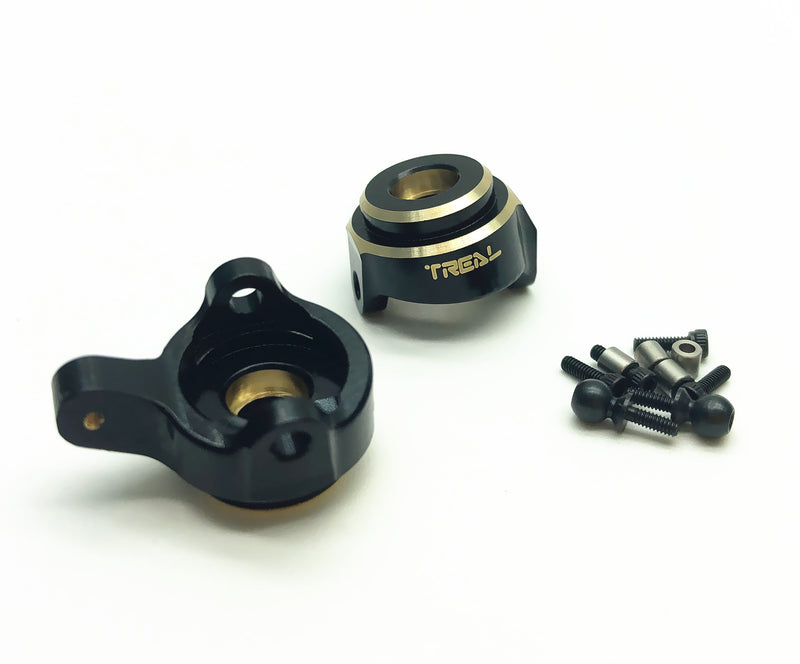 Treal Hobby (X002MHU5DR) Black Brass Front Steering Knuckles for SCX24