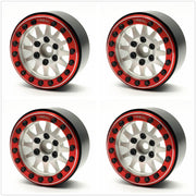 Treal Hobby (X002P1C78L) 1.9" Alloy Beadlock Wheels Silver with Red Ring (4 Pack)