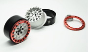 Treal Hobby (X002P1C78L) 1.9" Alloy Beadlock Wheels Silver with Red Ring (4 Pack)