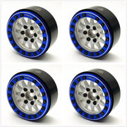Treal Hobby (X002P1ELU3) 1.9" Alloy Beadlock Wheels Silver with Blue Ring (4 Pack)