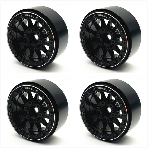 Treal Hobby (X002P1ELUD) 1.9" Alloy Beadlock Wheels Black with Black Ring (4 Pack)