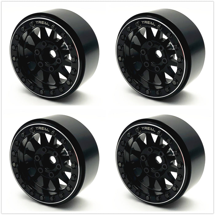 Treal Hobby (X002P1ELUD) 1.9" Alloy Beadlock Wheels Black with Black Ring (4 Pack)
