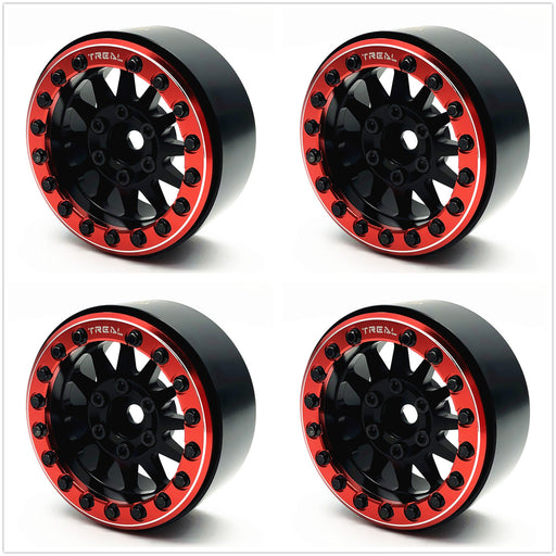 Treal Hobby (X002P1EOW1) 1.9" Alloy Beadlock Wheels Black with Red Ring (4 Pack)