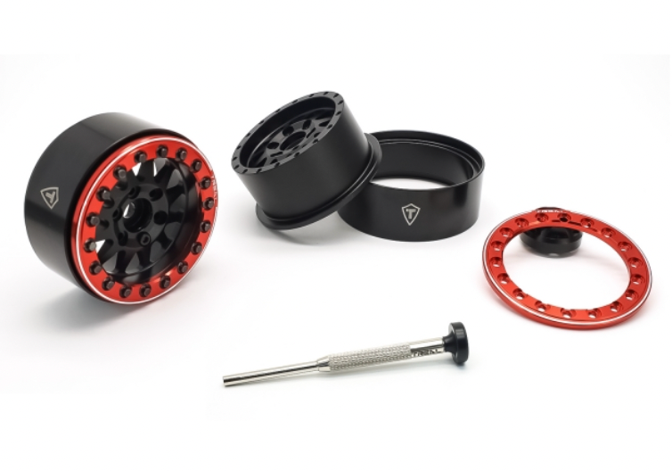 Treal Hobby (X002P1EOW1) 1.9" Alloy Beadlock Wheels Black with Red Ring (4 Pack)