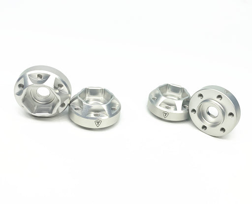 Treal Hobby (X002Q4CO21) Silver Aluminum 12mm 6-Bolt Hex Hub with 9mm Offset 4 Pack