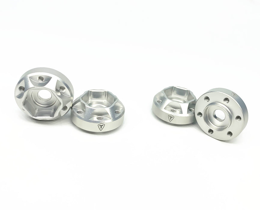 Treal Hobby (X002Q4CO21) Silver Aluminum 12mm 6-Bolt Hex Hub with 9mm Offset 4 Pack