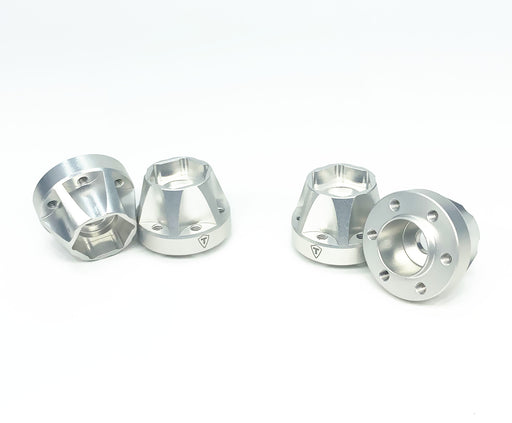 Treal Hobby (X002Q4JK23) Silver Aluminum 12mm 6-Bolt Hex Hub with 15mm Offset 4 Pack