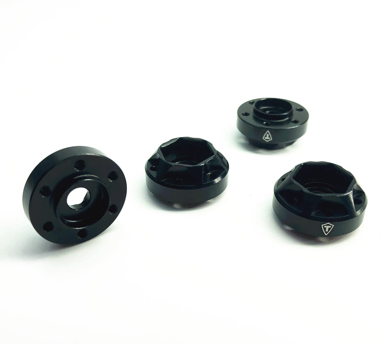 Treal Hobby (X002Q4LP49) Black Aluminum 12mm 6-Bolt Hex Hub with 9mm Offset 4 Pack