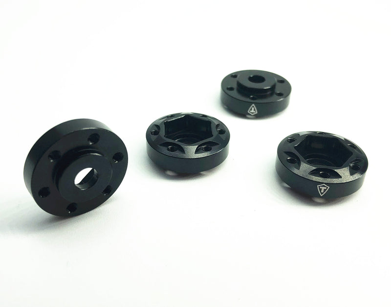 Treal Hobby (X002Q4TCPX) Black Aluminum 12mm 6-Bolt Hex Hub with 6mm Offset 4 Pack