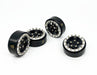 Treal Hobby (X002R9POPT) Black Beadlock Wheels with Silver Rings (22g Brass) for SCX24