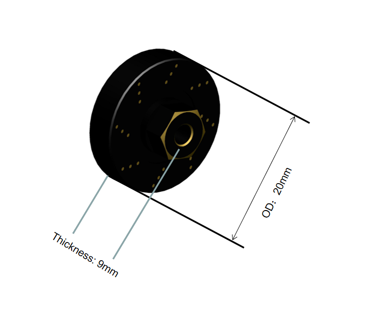 Treal Hobby (X002RZTQ0R) Black Brass +5mm Extended Wheel Hubs for SCX24