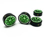 Treal Hobby (X002T7DTWT) Silver 1.0" Beadlock Wheels Green Rings (22g) SCX24 and 1/24 Crawlers 4 Pack